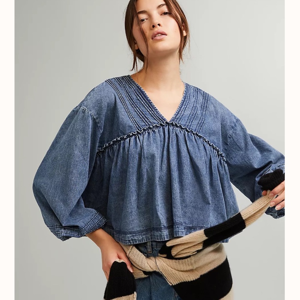 Free people Charlotte Denim Blouse